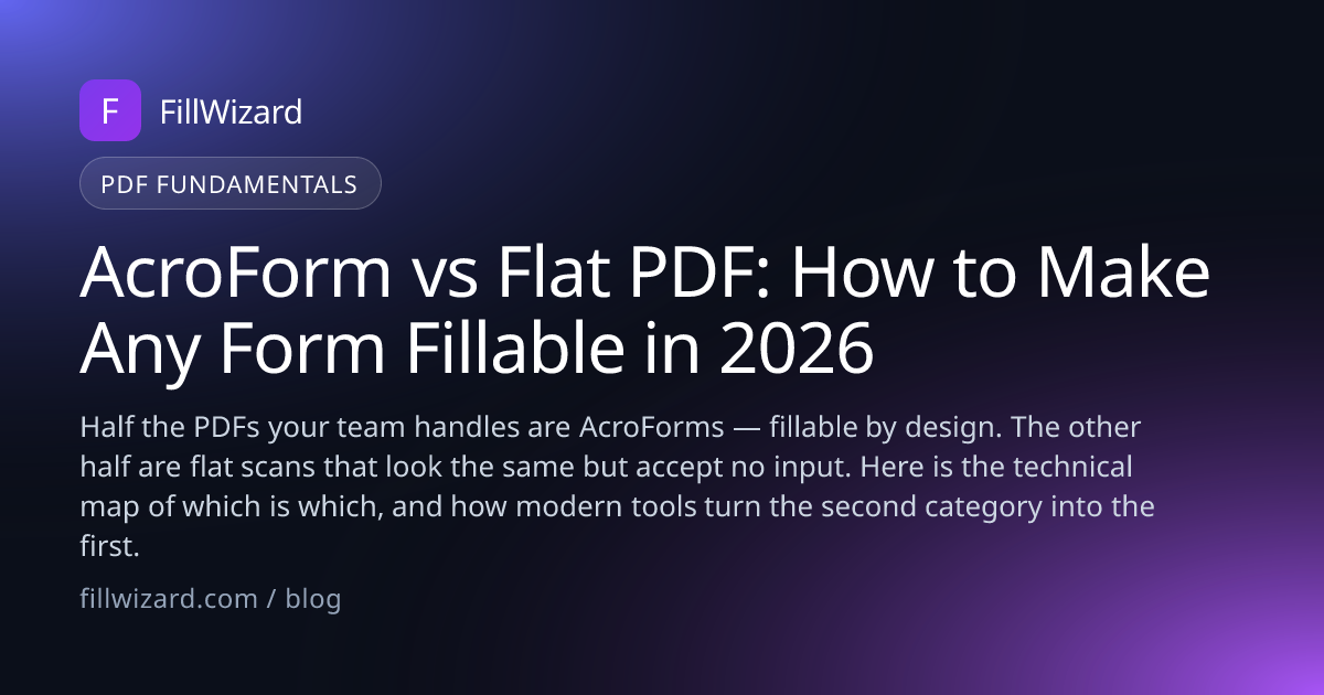 AcroForm vs Flat PDF: Make Any Form Fillable | FillWizard